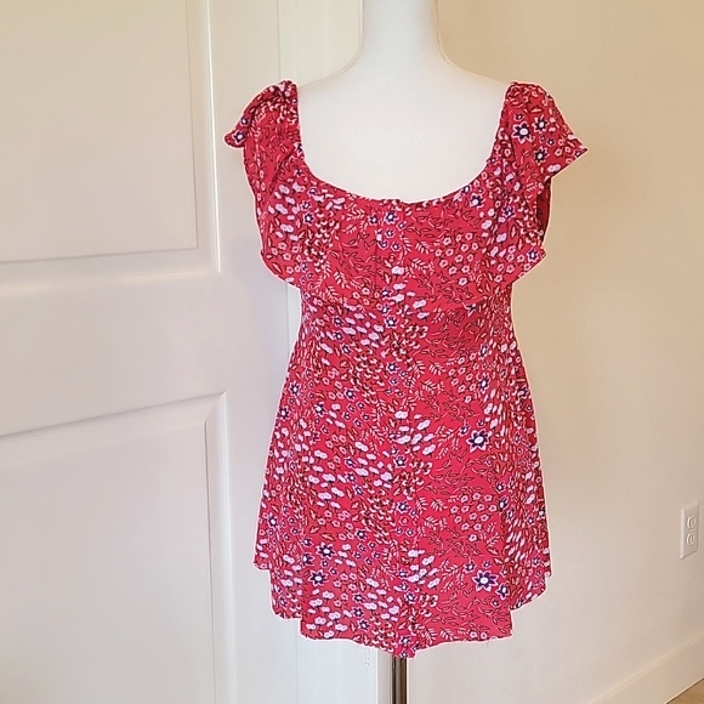 🍃 bebop womens top shirt tunic ruffle Sz XL